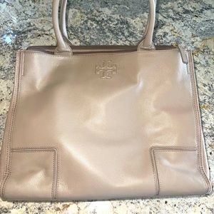 ✨LARGE MAUVE/GREY TORY BURCH LEATHER BAG✨
